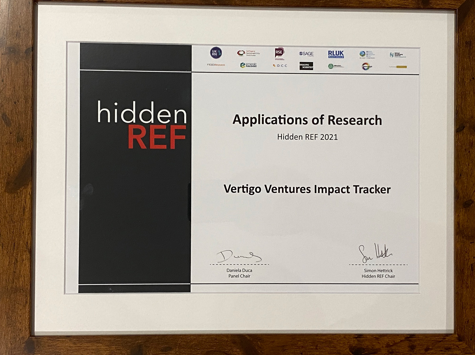 Vertigo Ventures ImpactTracker Hidden REF Awards