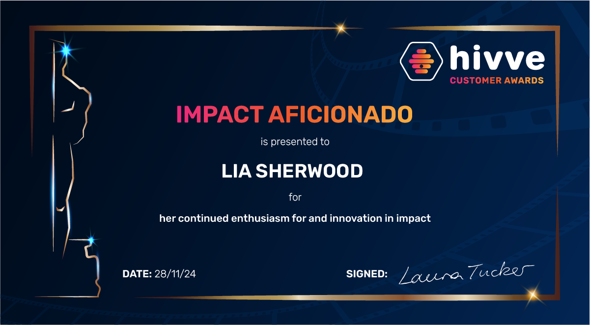 Impact Aficionado Award - Lia Sherwood